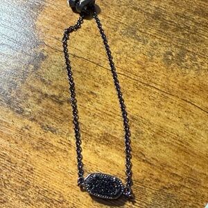 Kendra Scott Black Drusy Necklace